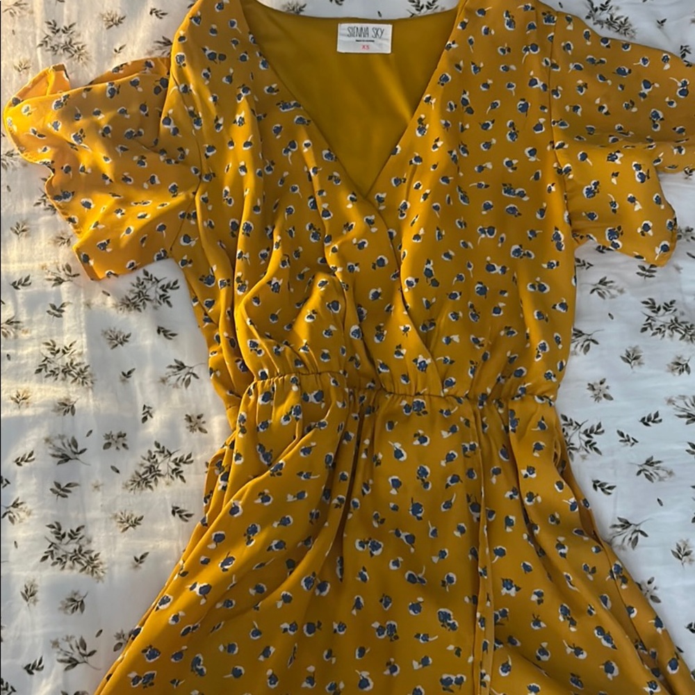Yellow floral sundress